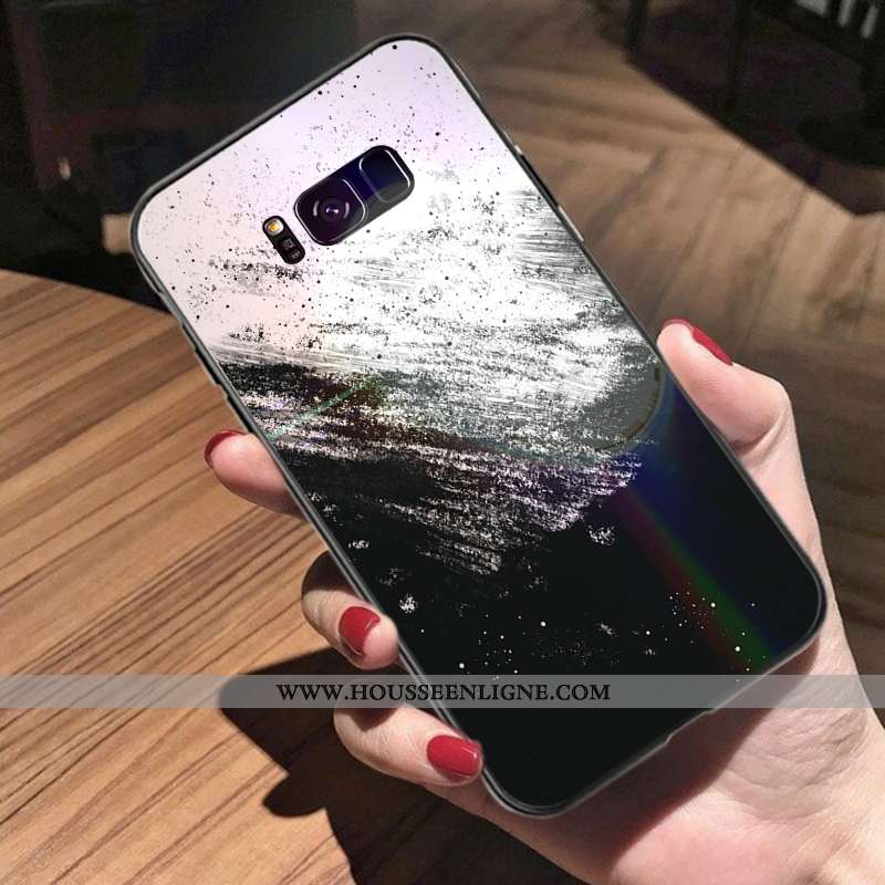 Housse Samsung Galaxy S8 Protection Verre Personnalité Tout Compris Étoile Dessin Animé Étui Rose