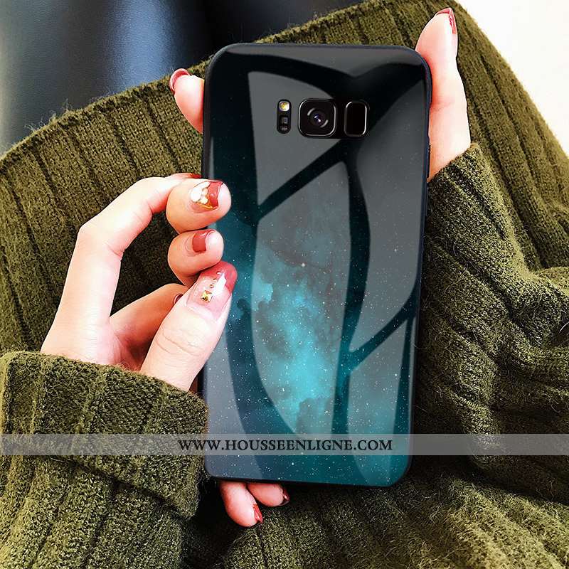 Housse Samsung Galaxy S8 Protection Verre Personnalité Tout Compris Étoile Dessin Animé Étui Rose