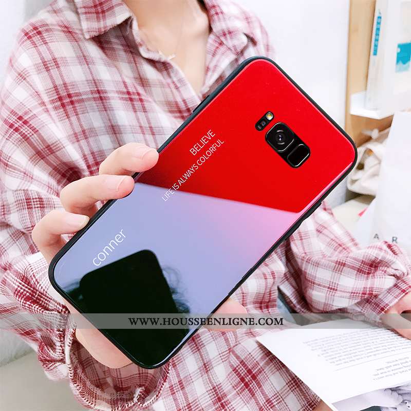 Housse Samsung Galaxy S8 Protection Verre Personnalité Tout Compris Étoile Dessin Animé Étui Rose