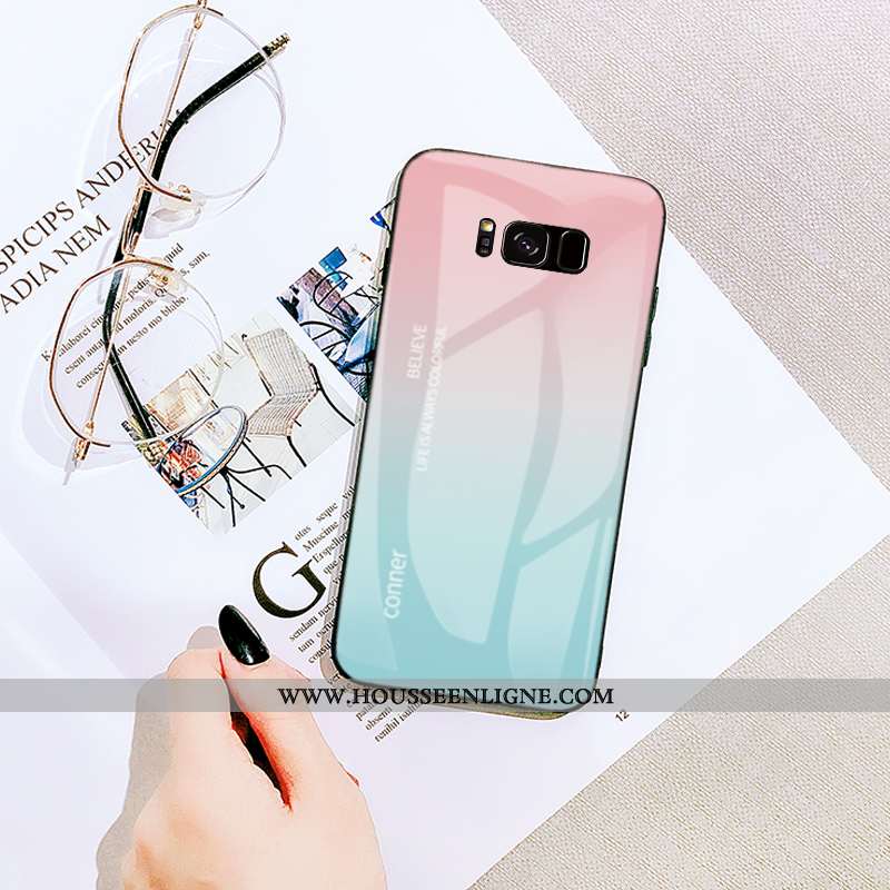 Housse Samsung Galaxy S8 Protection Verre Personnalité Tout Compris Étoile Dessin Animé Étui Rose