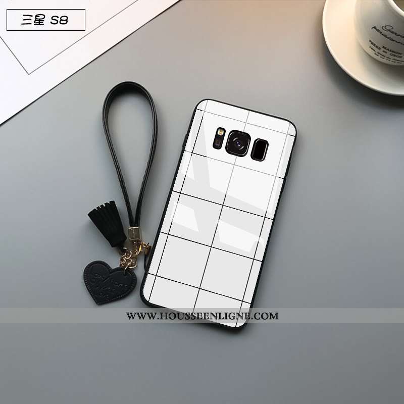 Housse Samsung Galaxy S8 Verre Personnalité Protection Étui Simple Tendance Coque Noir