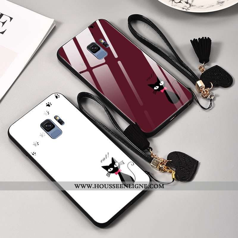 Housse Samsung Galaxy S9 Charmant Tendance Dessin Animé Tout Compris Amoureux Personnalité Rouge