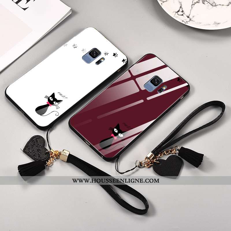 Housse Samsung Galaxy S9 Charmant Tendance Dessin Animé Tout Compris Amoureux Personnalité Rouge