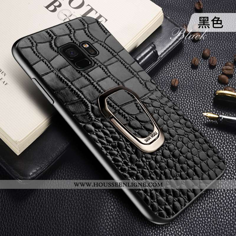 Housse Samsung Galaxy S9 Créatif Cuir Véritable Ultra Rouge Légère Téléphone Portable Modèle Fleurie