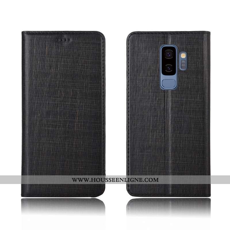 Housse Samsung Galaxy S9+ Cuir Véritable Cuir Protection Tout Compris Coque Téléphone Portable Fluid