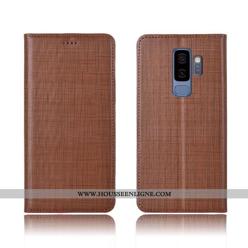 Housse Samsung Galaxy S9+ Cuir Véritable Cuir Protection Tout Compris Coque Téléphone Portable Fluid
