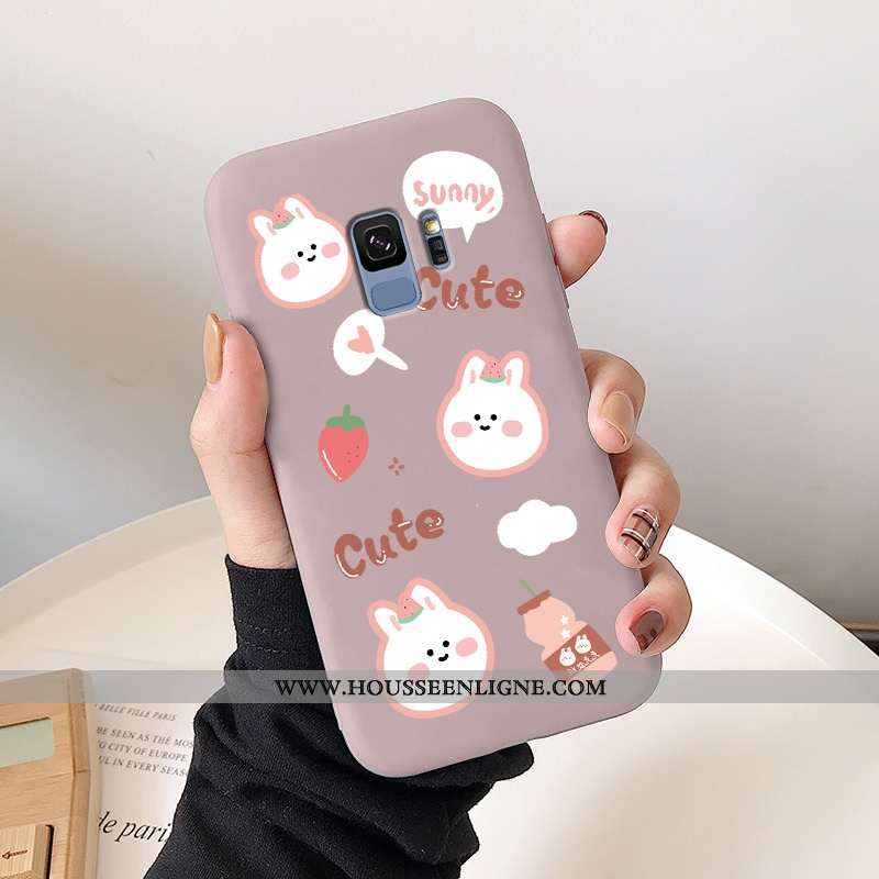 Housse Samsung Galaxy S9 Délavé En Daim Personnalité Étui Silicone Nouveau Tout Compris Légère Rose