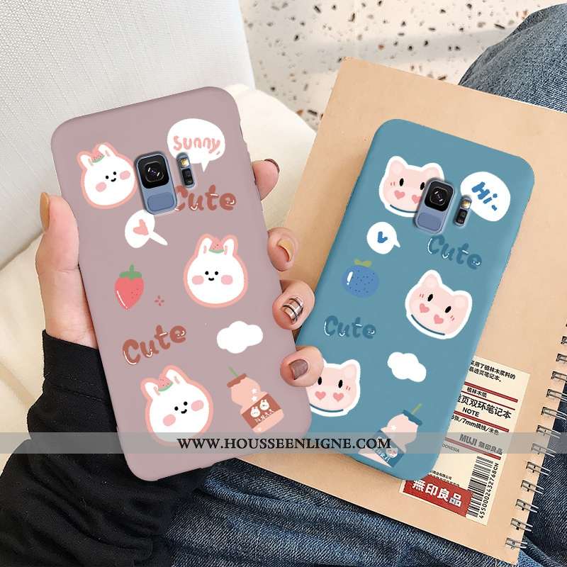 Housse Samsung Galaxy S9 Délavé En Daim Personnalité Étui Silicone Nouveau Tout Compris Légère Rose