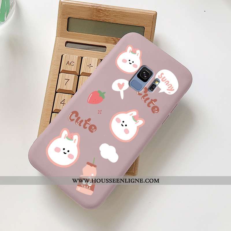 Housse Samsung Galaxy S9 Délavé En Daim Personnalité Étui Silicone Nouveau Tout Compris Légère Rose
