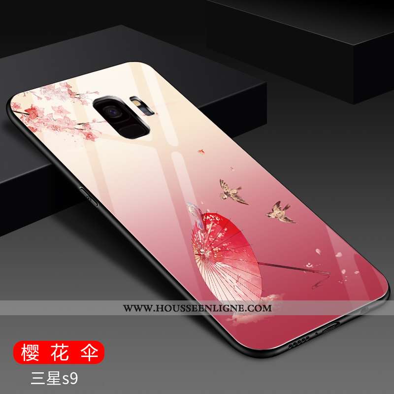 Housse Samsung Galaxy S9 Fluide Doux Mode Étui Miroir Tendance Nouveau Délavé En Daim Rose