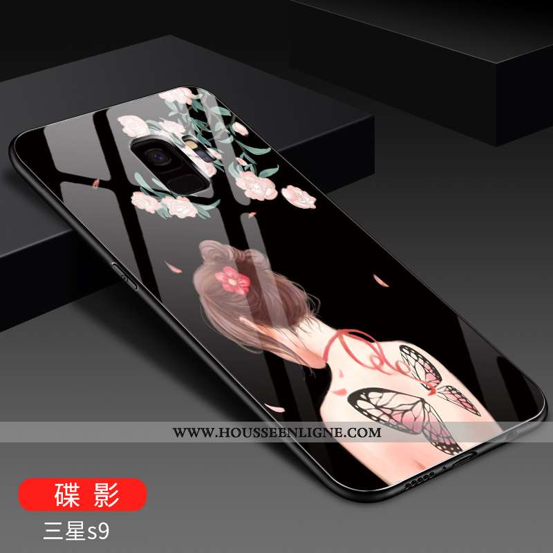 Housse Samsung Galaxy S9 Fluide Doux Mode Étui Miroir Tendance Nouveau Délavé En Daim Rose