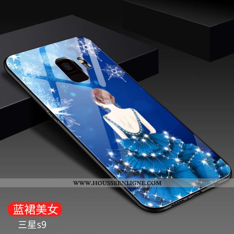 Housse Samsung Galaxy S9 Fluide Doux Mode Étui Miroir Tendance Nouveau Délavé En Daim Rose