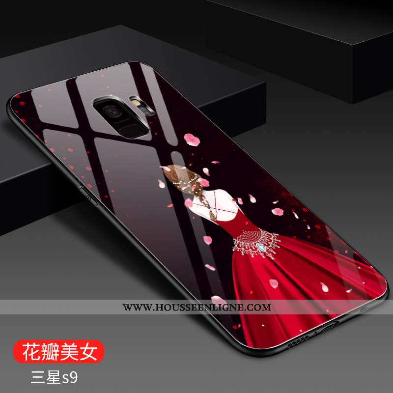 Housse Samsung Galaxy S9 Fluide Doux Mode Étui Miroir Tendance Nouveau Délavé En Daim Rose