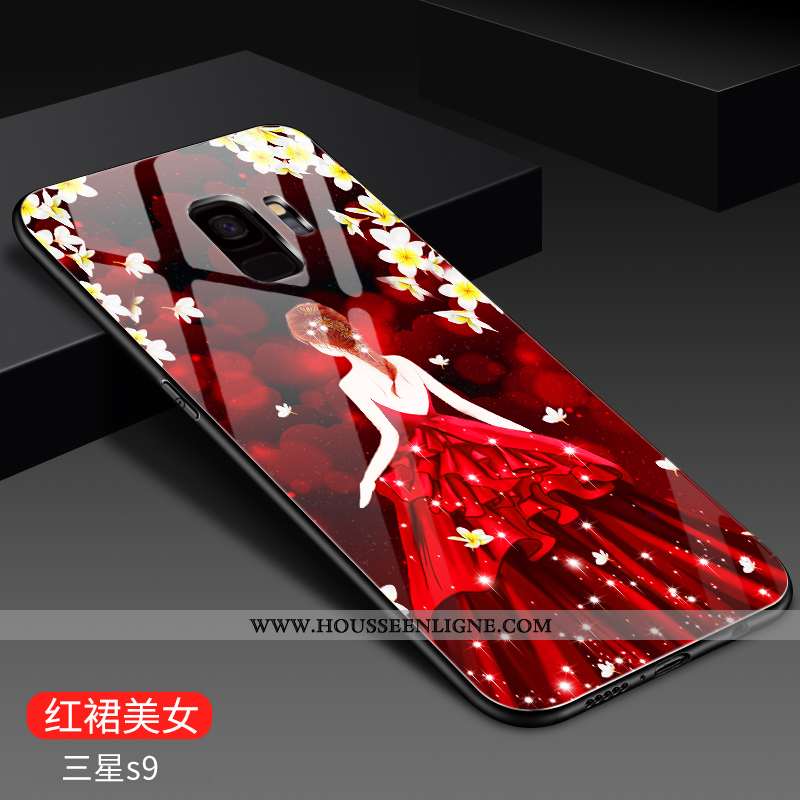 Housse Samsung Galaxy S9 Fluide Doux Mode Étui Miroir Tendance Nouveau Délavé En Daim Rose