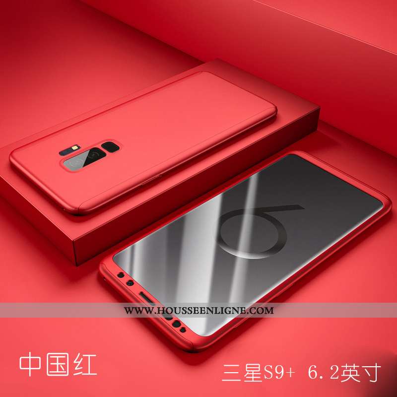 Housse Samsung Galaxy S9+ Légère Protection Incassable Difficile Noir Rouge Tout Compris