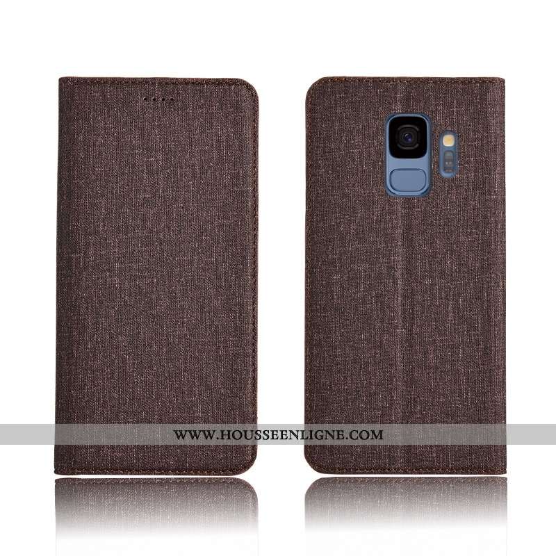 Housse Samsung Galaxy S9 Protection Cuir Téléphone Portable Bleu Clamshell Fluide Doux Étoile