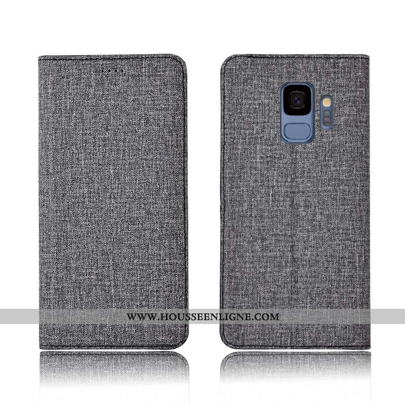 Housse Samsung Galaxy S9 Protection Cuir Téléphone Portable Bleu Clamshell Fluide Doux Étoile