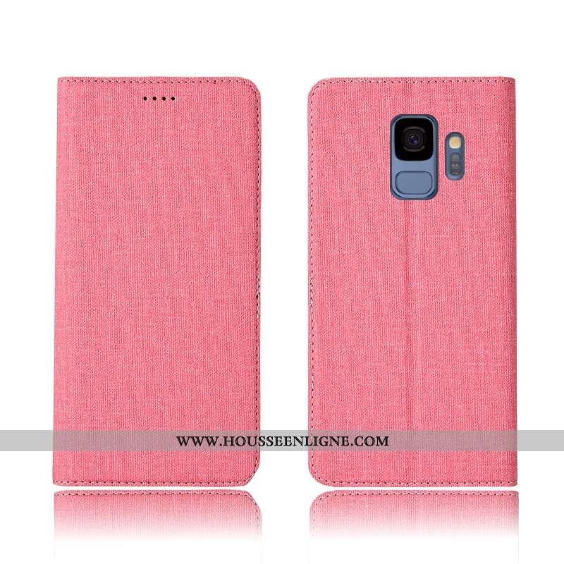 Housse Samsung Galaxy S9 Protection Cuir Téléphone Portable Bleu Clamshell Fluide Doux Étoile