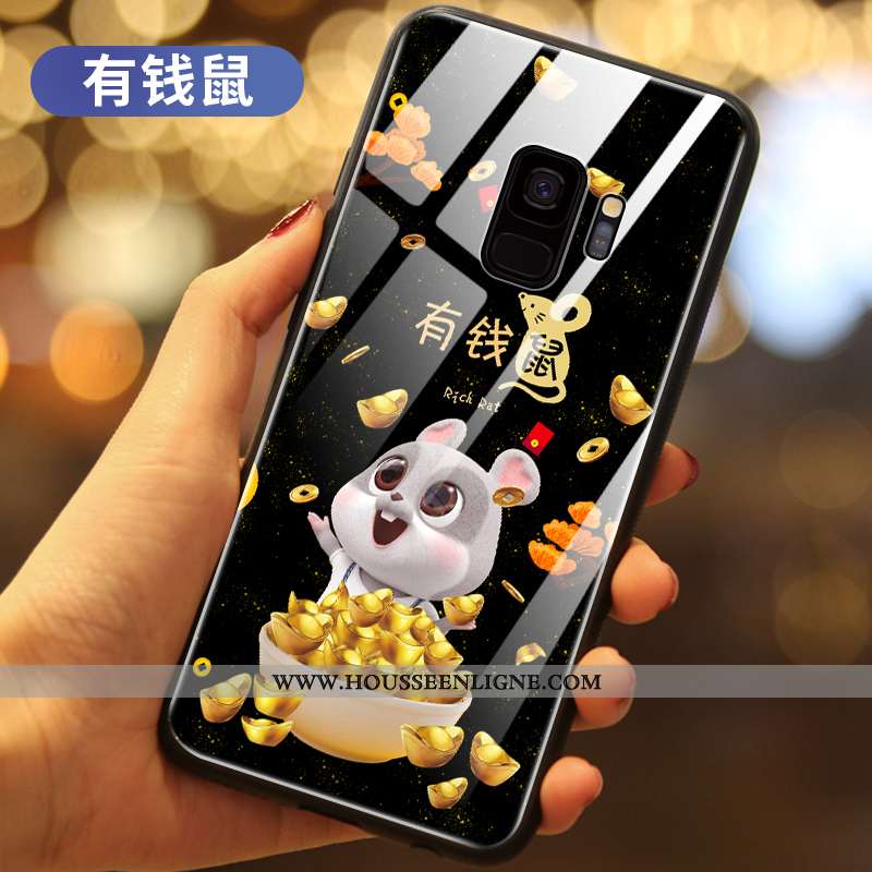 Housse Samsung Galaxy S9 Protection Verre Téléphone Portable Richesse Noir Nouveau Étui