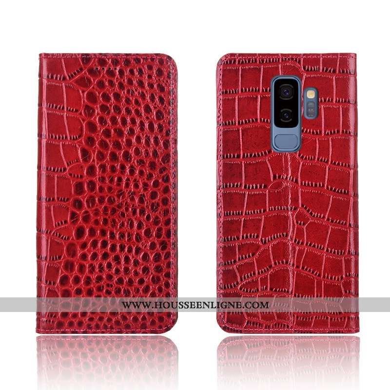 Housse Samsung Galaxy S9+ Silicone Protection Étui Tout Compris Nouveau Cuir Véritable Coque Marron