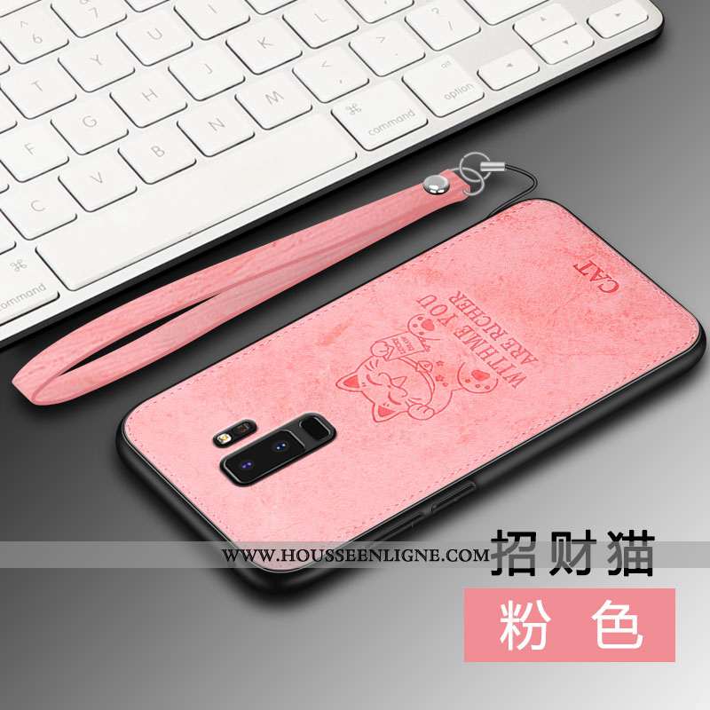 Housse Samsung Galaxy S9+ Tendance Légère Gris Coque Net Rouge Étui Téléphone Portable