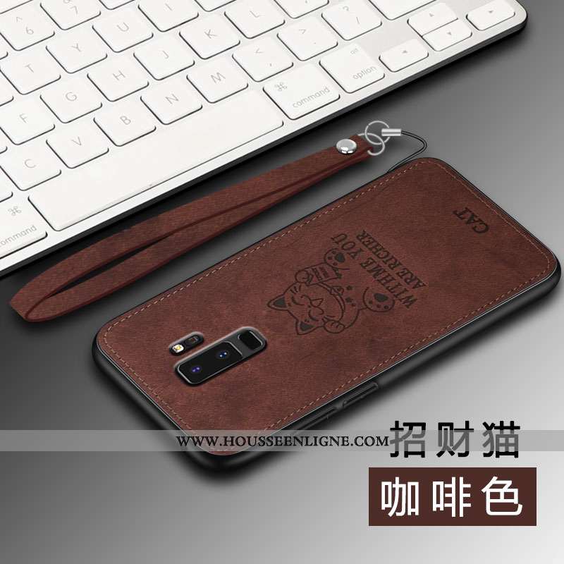 Housse Samsung Galaxy S9+ Tendance Légère Gris Coque Net Rouge Étui Téléphone Portable