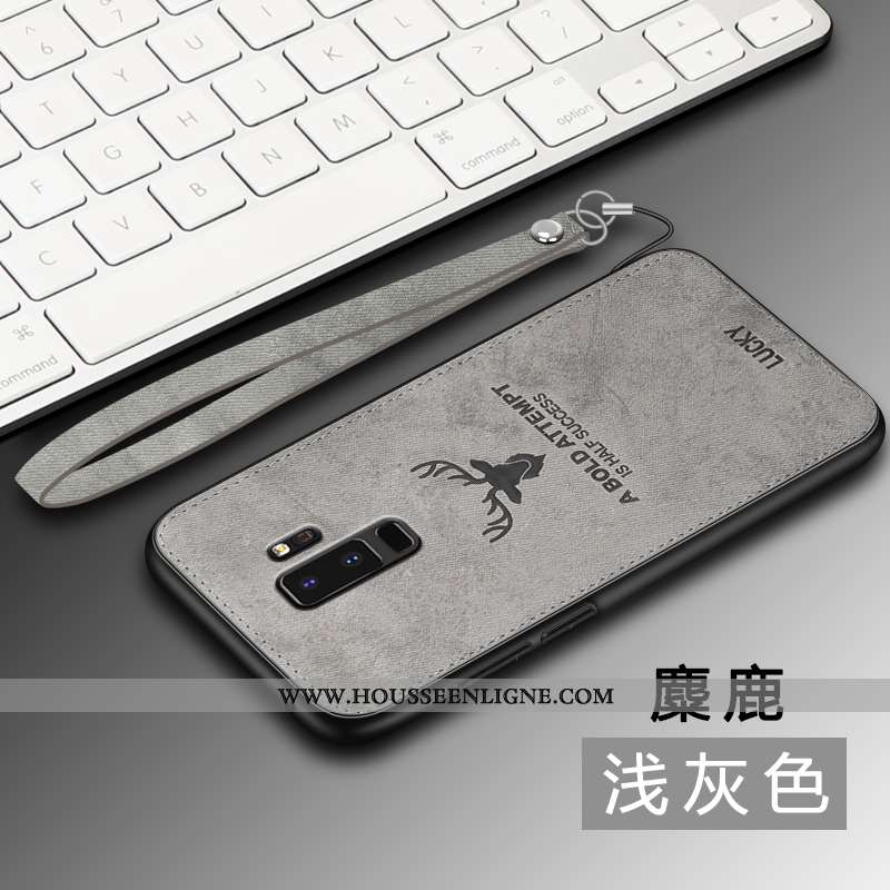 Housse Samsung Galaxy S9+ Tendance Légère Gris Coque Net Rouge Étui Téléphone Portable
