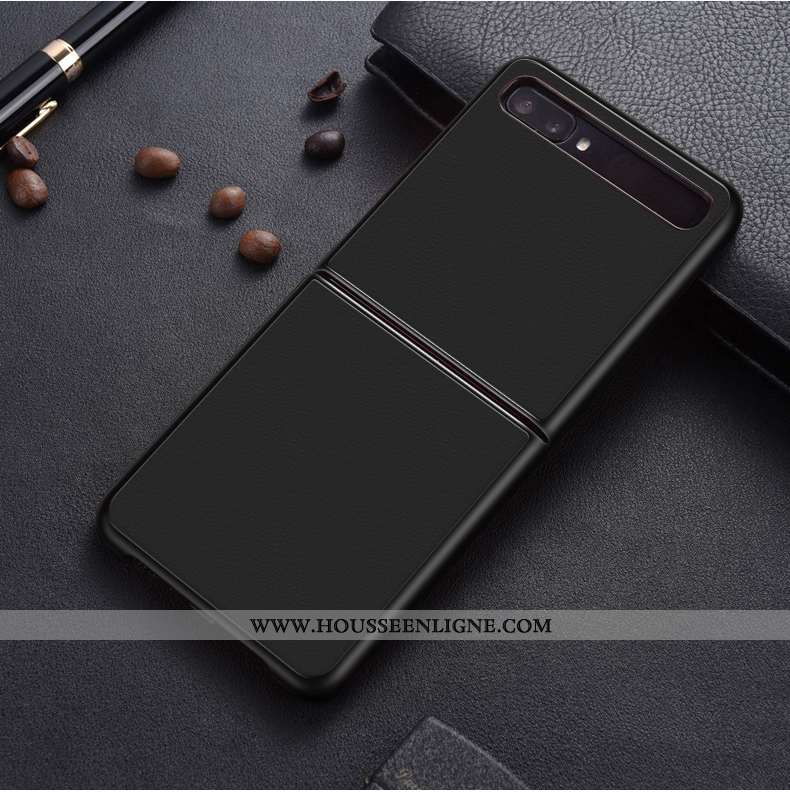 Housse Samsung Z Flip Personnalité Créatif Cuir Tout Compris Protection Couleur Unie Coque Orange