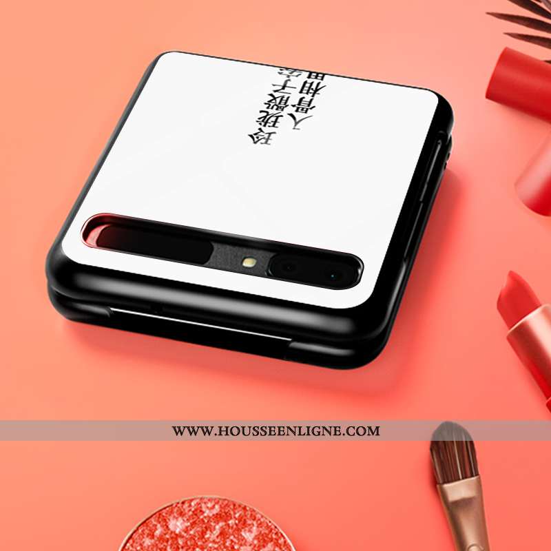 Housse Samsung Z Flip Personnalité Tendance Modèle Verre Coque Étoile Téléphone Portable Blanche