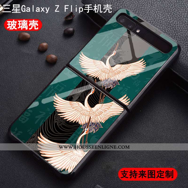 Housse Samsung Z Flip Personnalité Tendance Modèle Verre Coque Étoile Téléphone Portable Blanche
