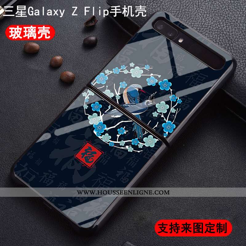 Housse Samsung Z Flip Personnalité Tendance Modèle Verre Coque Étoile Téléphone Portable Blanche