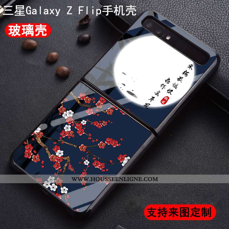 Housse Samsung Z Flip Personnalité Tendance Modèle Verre Coque Étoile Téléphone Portable Blanche