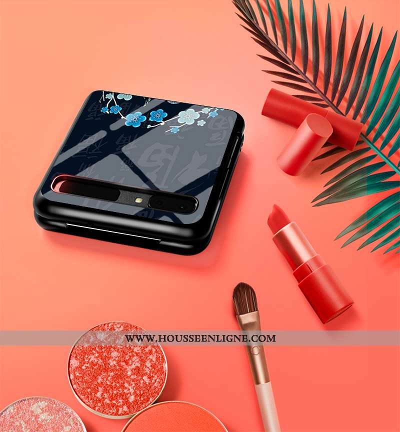 Housse Samsung Z Flip Personnalité Tendance Modèle Verre Coque Étoile Téléphone Portable Blanche