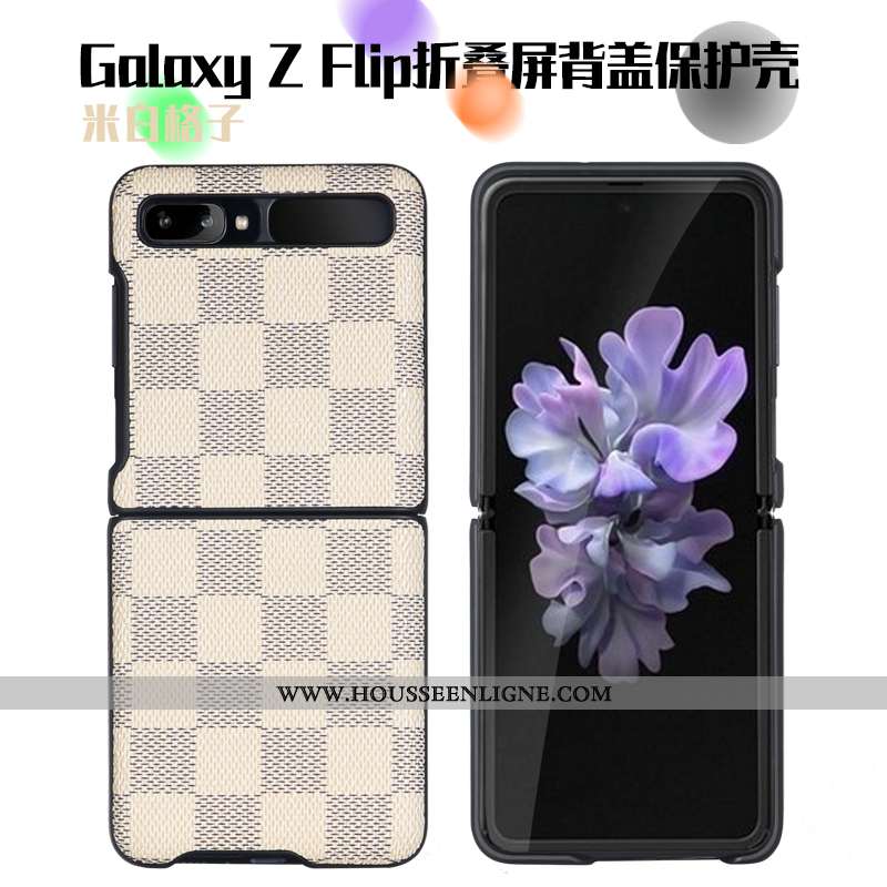 Housse Samsung Z Flip Protection Cuir Véritable Incassable Plier Étui Étoile Coque Noir