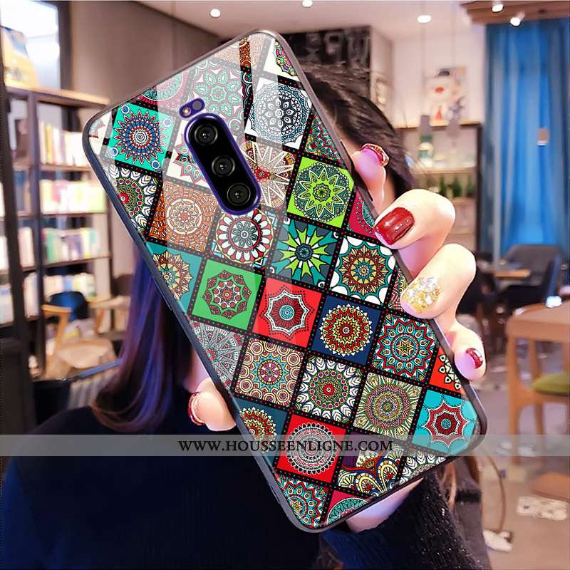 Housse Sony Xperia 1 Dessin Animé Fluide Doux Personnalité Or Téléphone Portable Coque Verre Rouge