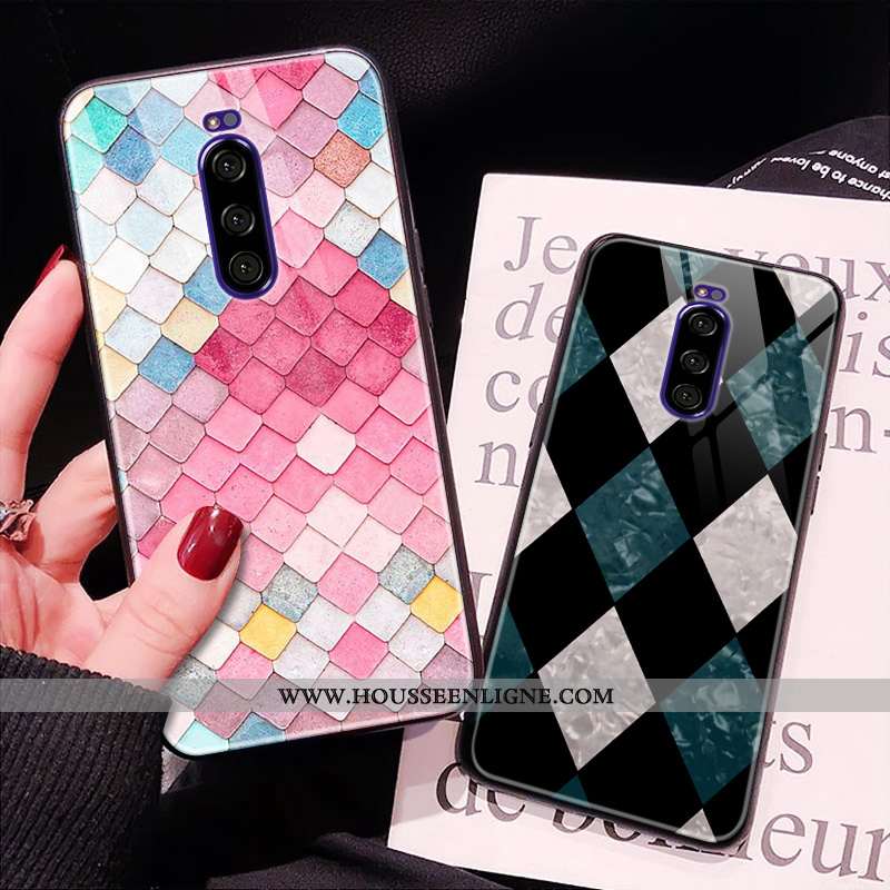 Housse Sony Xperia 1 Dessin Animé Fluide Doux Personnalité Or Téléphone Portable Coque Verre Rouge