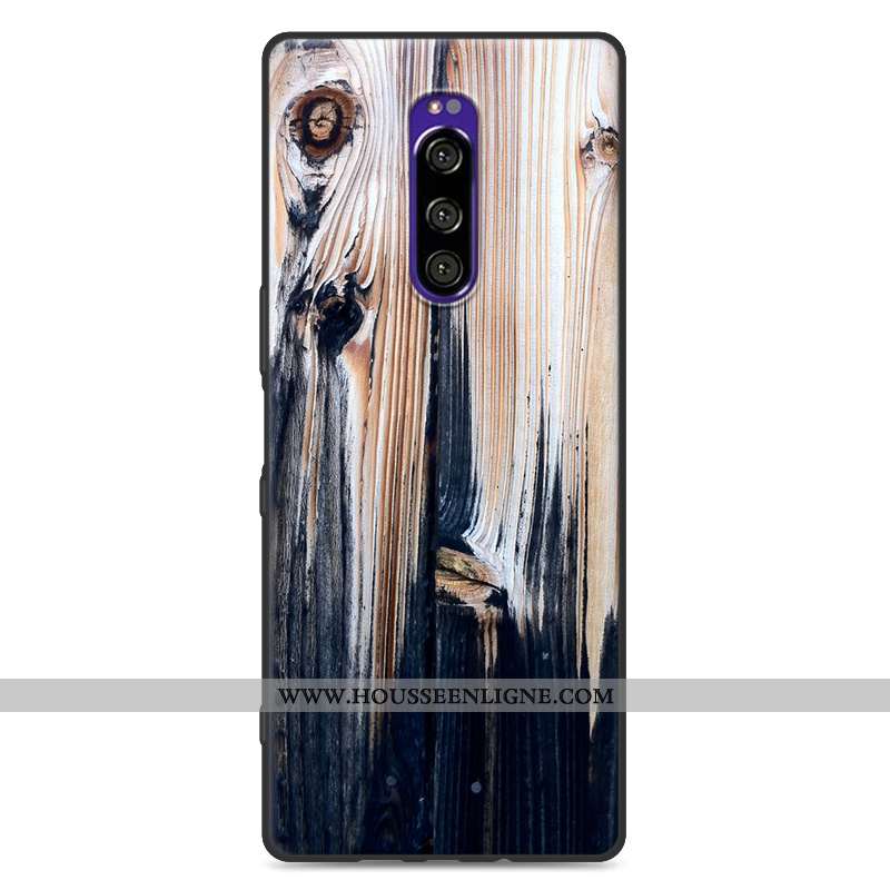 Housse Sony Xperia 1 Fluide Doux Silicone Grand Téléphone Portable Blanc Modèle Fleurie Protection B