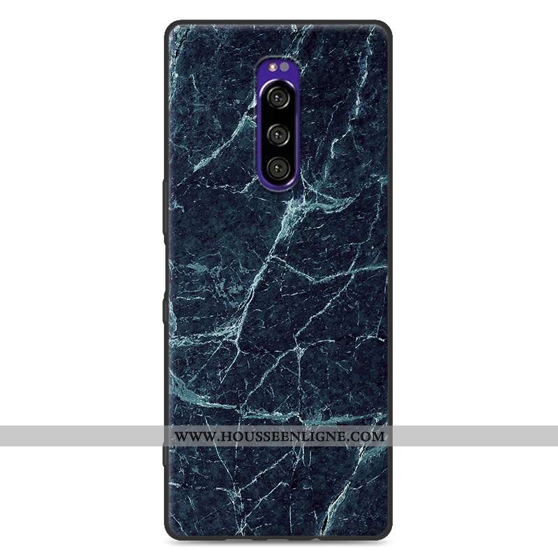 Housse Sony Xperia 1 Fluide Doux Silicone Grand Téléphone Portable Blanc Modèle Fleurie Protection B