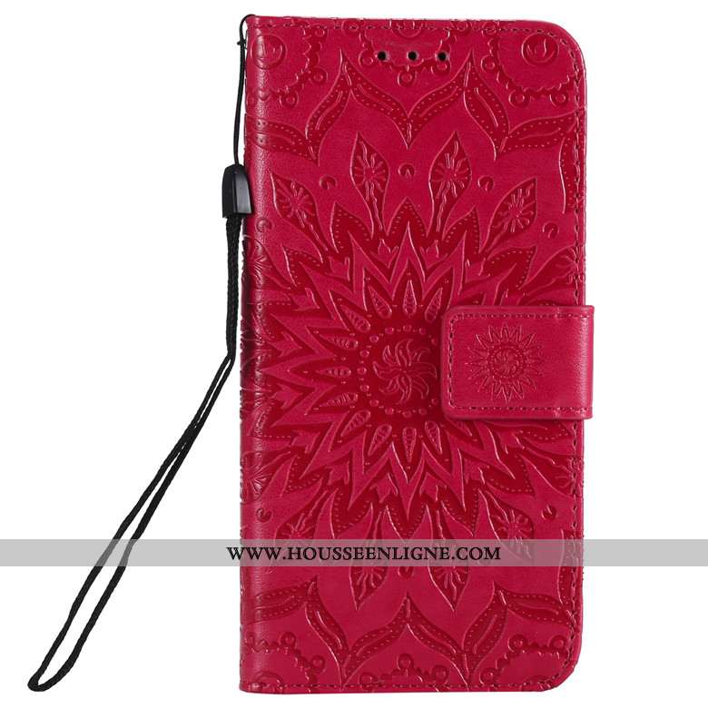 Housse Sony Xperia 1 Ii Créatif Cuir Fluide Doux Protection Incassable Clamshell Coque Rouge