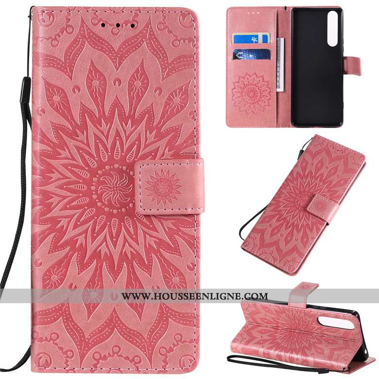 Housse Sony Xperia 1 Ii Créatif Cuir Fluide Doux Protection Incassable Clamshell Coque Rouge
