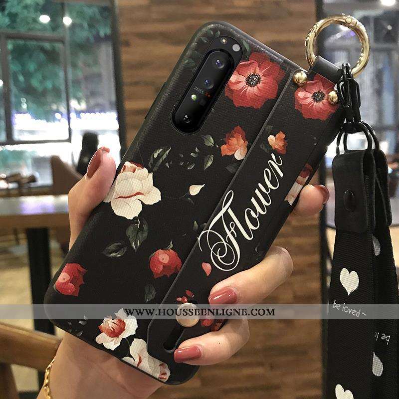 Housse Sony Xperia 1 Ii Fluide Doux Protection Étui Téléphone Portable Support Blanc Fleur Blanche