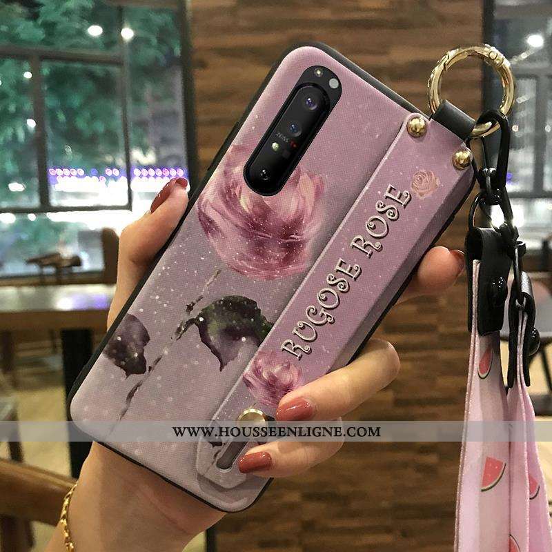 Housse Sony Xperia 1 Ii Fluide Doux Protection Étui Téléphone Portable Support Blanc Fleur Blanche
