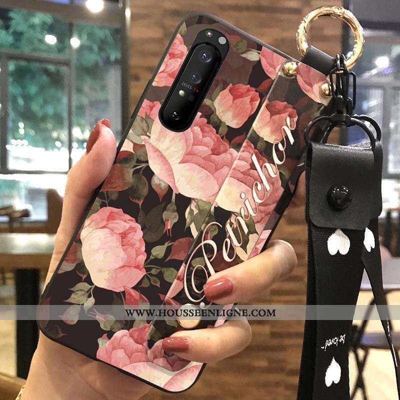 Housse Sony Xperia 1 Ii Fluide Doux Protection Étui Téléphone Portable Support Blanc Fleur Blanche