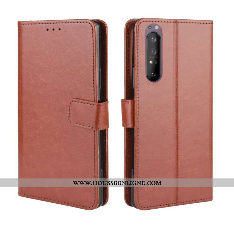 Housse Sony Xperia 1 Ii Modèle Fleurie Protection Cuir Incassable Coque Noir Carte