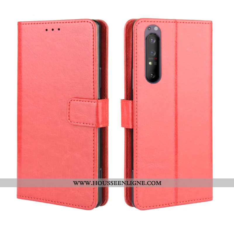 Housse Sony Xperia 1 Ii Modèle Fleurie Protection Cuir Incassable Coque Noir Carte