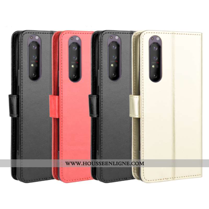 Housse Sony Xperia 1 Ii Modèle Fleurie Protection Cuir Incassable Coque Noir Carte