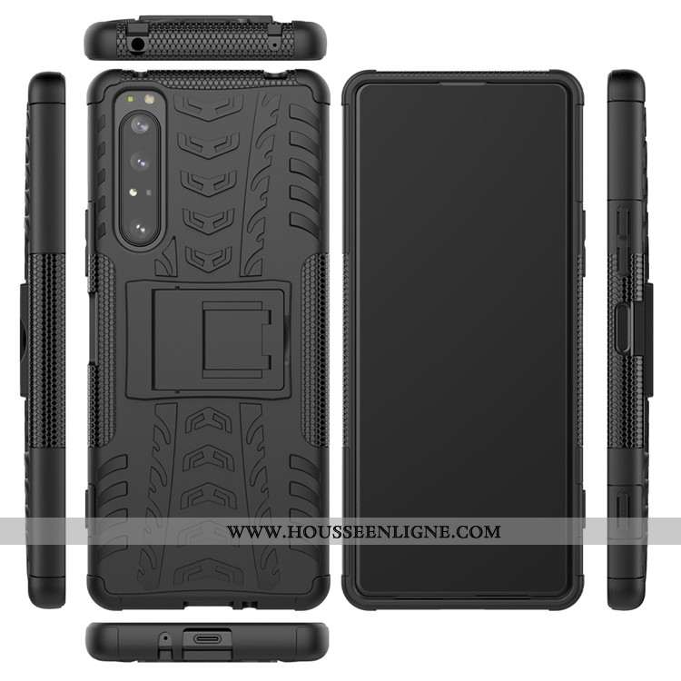 Housse Sony Xperia 1 Ii Protection Noir Tout Compris Coque Téléphone Portable Étui Support