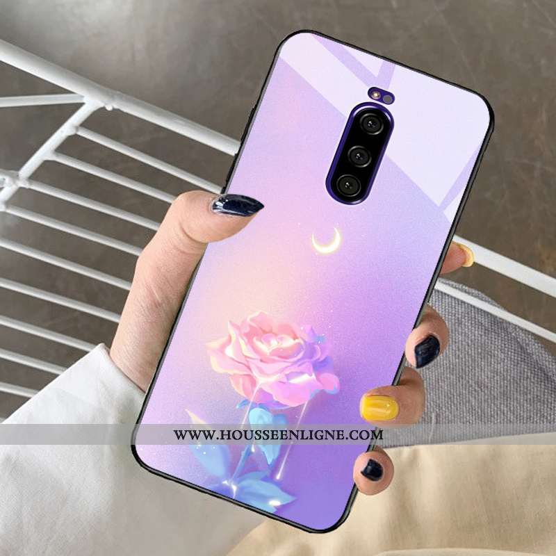 Housse Sony Xperia 1 Protection Verre Net Rouge Cristal Téléphone Portable Étui Miroir Bleu