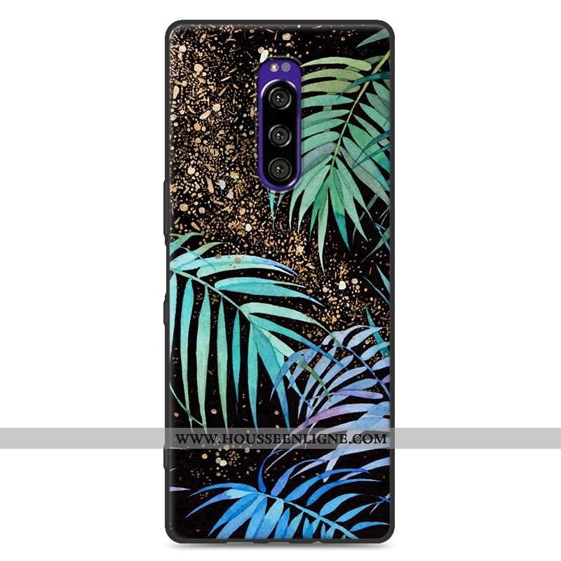 Housse Sony Xperia 1 Tendance Fluide Doux Délavé En Daim Personnalité Gris Protection Dessin Animé