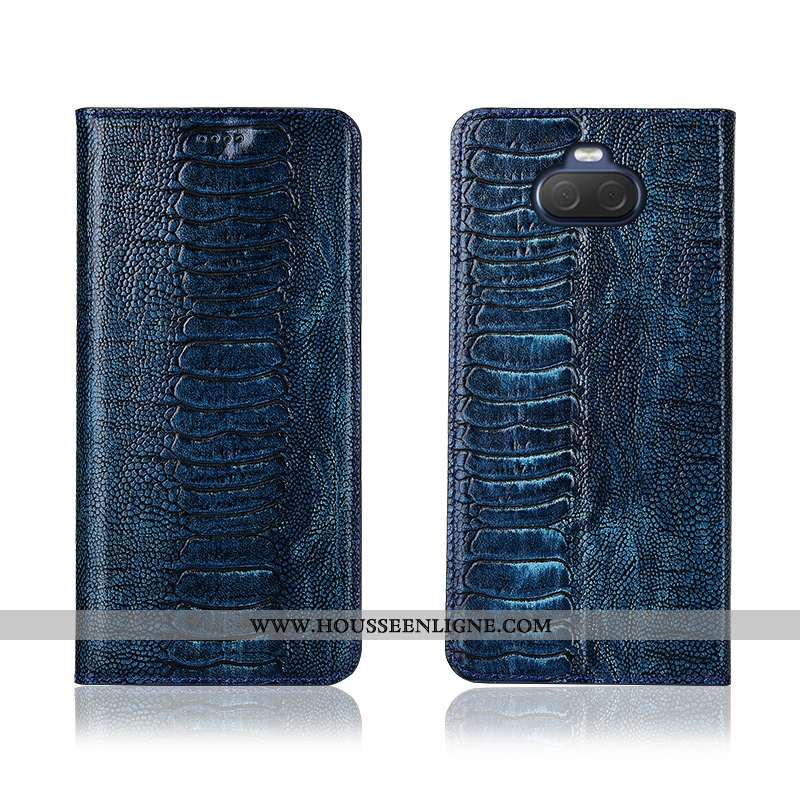 Housse Sony Xperia 10 Cuir Fluide Doux Silicone Étui Incassable Téléphone Portable Clamshell Khaki